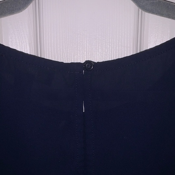 Navy Flowwy Tank Top with Multicolored Embroidery - Picture 4 of 4